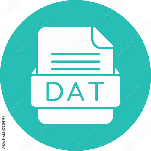 DAT File Format Vector Icon Design