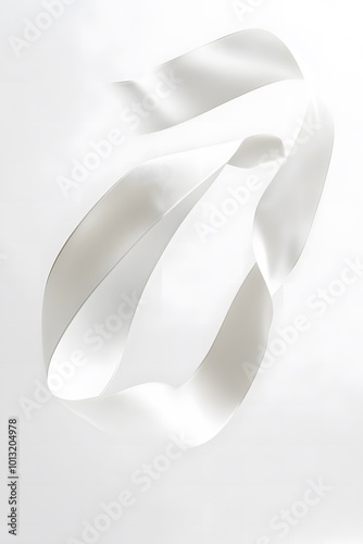 white ribbon isolated on white