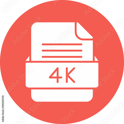 4K File Format Vector Icon Design