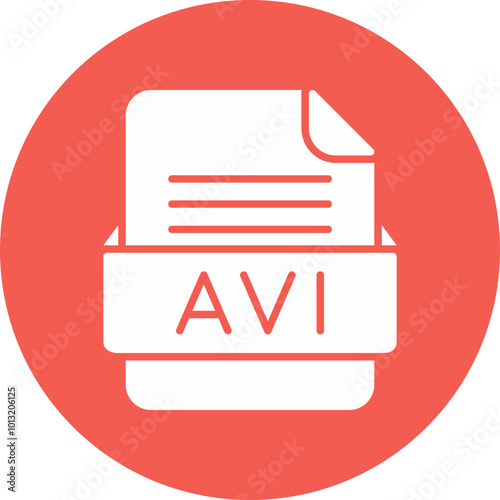AVI File Format Vector Icon Design
