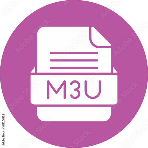 M3U File Format Vector Icon Design