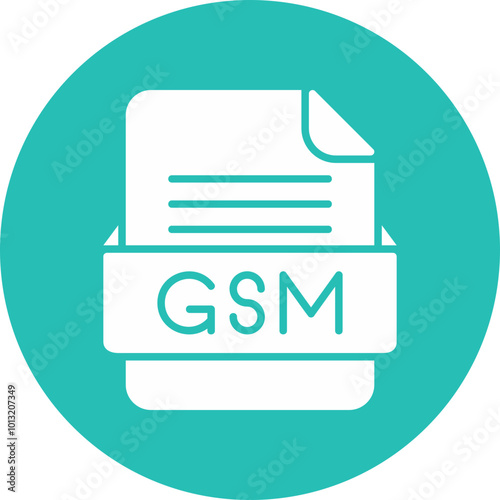 GSM File Format Vector Icon Design