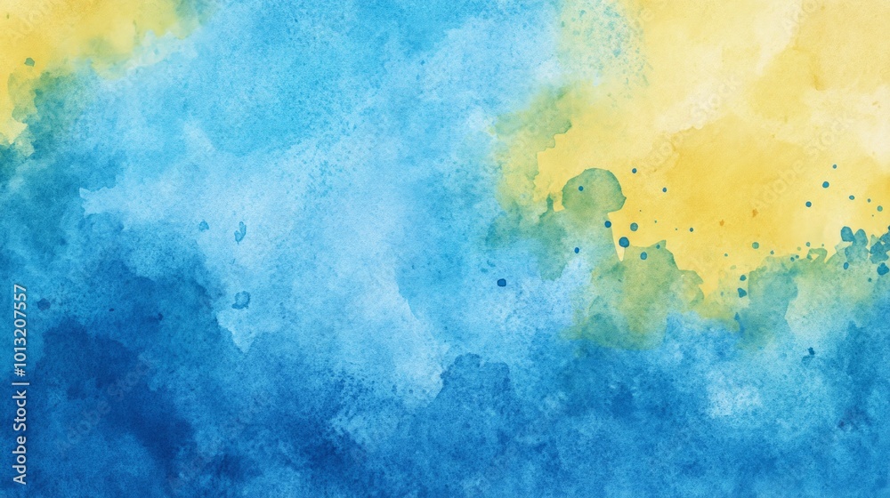 Abstract watercolor background with blue and yellow hues. Abstract watercolor background with blue and yellow hues.