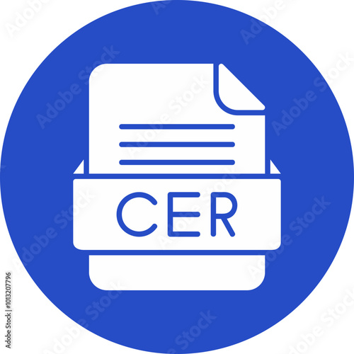 CER File Format Vector Icon Design