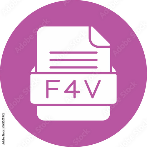 F4V File Format Vector Icon Design