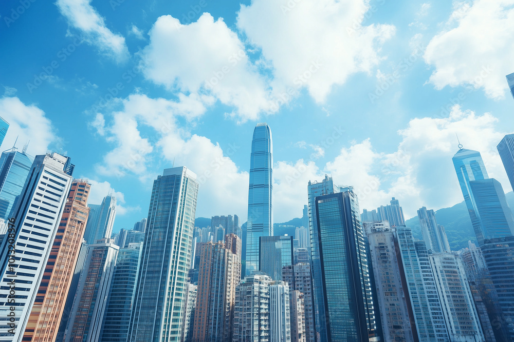 Skyscrapers Under Blue Sky and White Clouds Skyscrapers Under Blue Sky and White Clouds