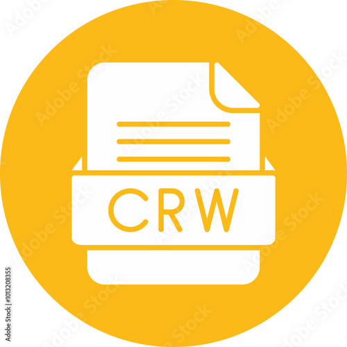 CRW File Format Vector Icon Design