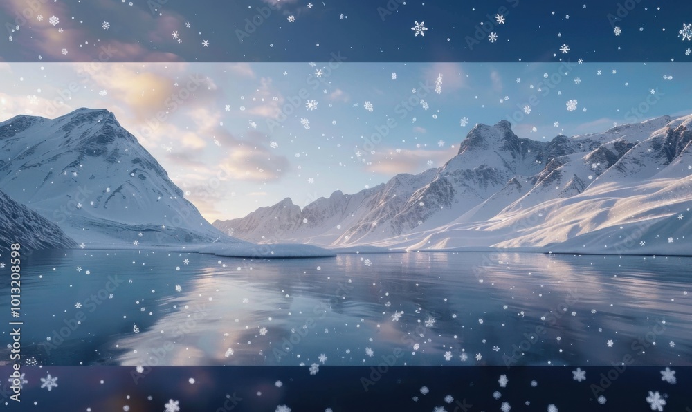 Fototapeta premium Arctic wilderness where snowflakes dance, 4K hyperrealistic photo