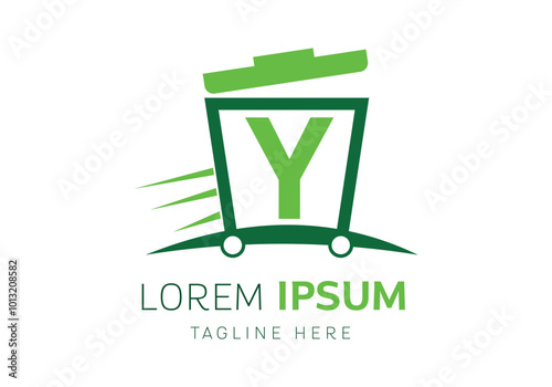 initial letter Y with Garbage removal logo vector Template