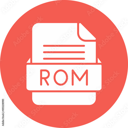 ROM File Format Vector Icon Design