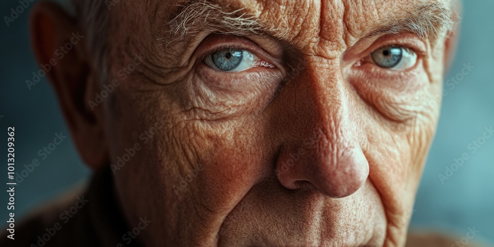 Older man with blue eyes