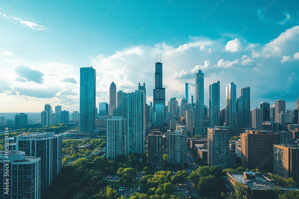 Skyscrapers Under Blue Sky and White Clouds Skyscrapers Under Blue Sky and White Clouds