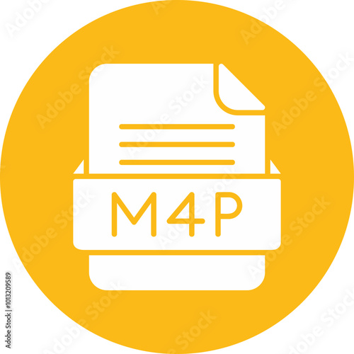 M4P File Format Vector Icon Design