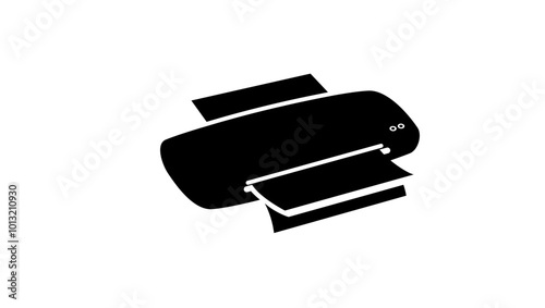 Laminator emblem, black isolated silhouette