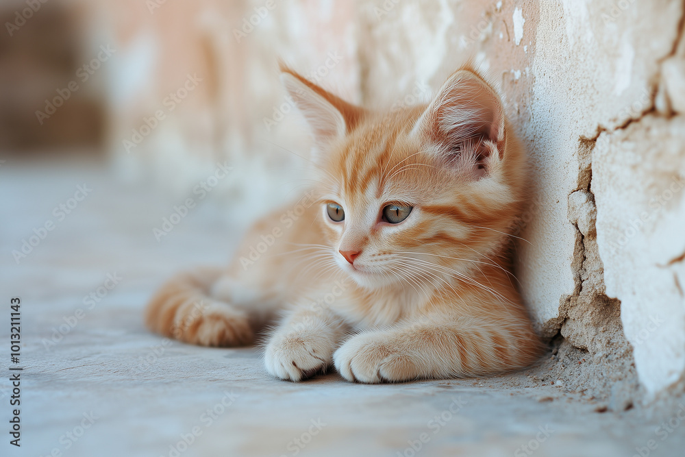 Fototapeta premium Adorable and Cute Kitten Background