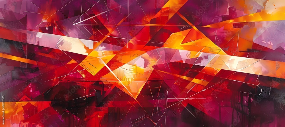 Dynamic Fusion of Geometric Shapes in Vivid Red and Yellow: An Abstract Exploration of Color, Form, and Contemporary Design Principles Dynamic Fusion of Geometric Shapes in Vivid Red and Yellow: An Abstract Exploration of Color, Form, and Contemporary Design Principles