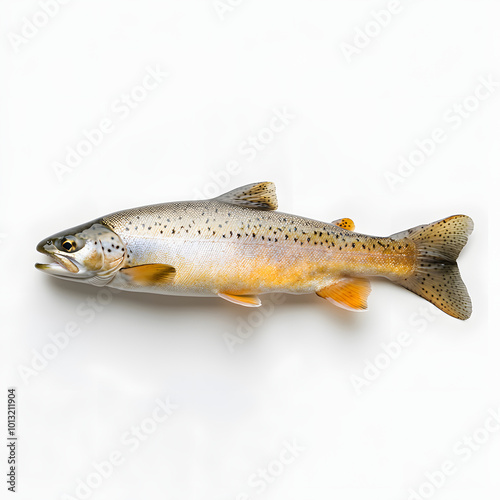 trout on a white background