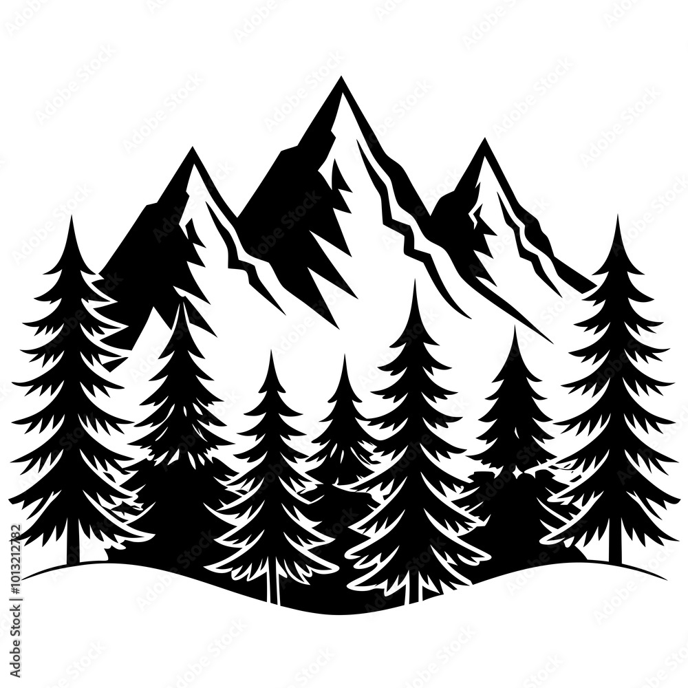 Obraz premium winter forest vector