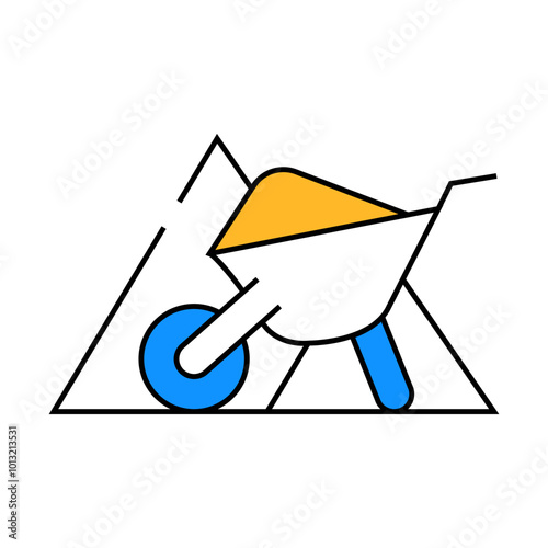 sand building material line icon vector. sand building material sign. isolated symbol illustration