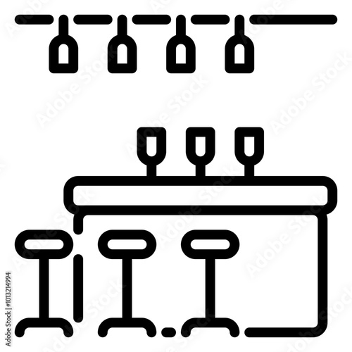 Bar icon, line icon style