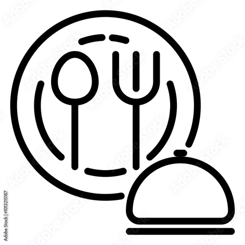 Plate icon, line icon style