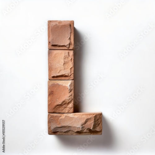 Letter L made of stone bricks