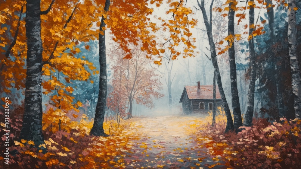 Misty Autumn Dreamscapes in Vibrant Earthy Tones Misty Autumn Dreamscapes in Vibrant Earthy Tones