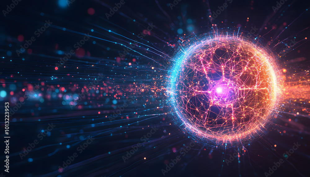 Obraz premium 3d rendering of abstract background design with connection lines. Network concept design