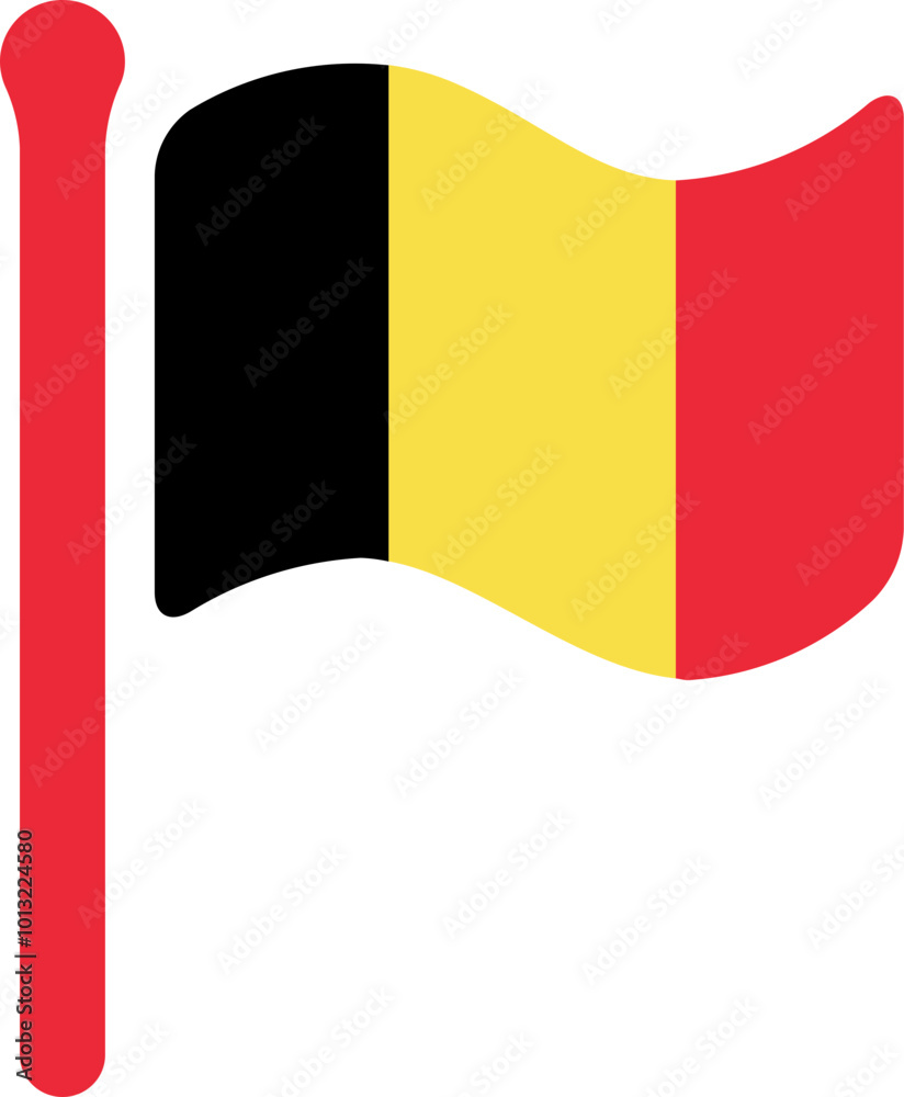 Fototapeta premium Belgium Flag free flown Rounded icon
