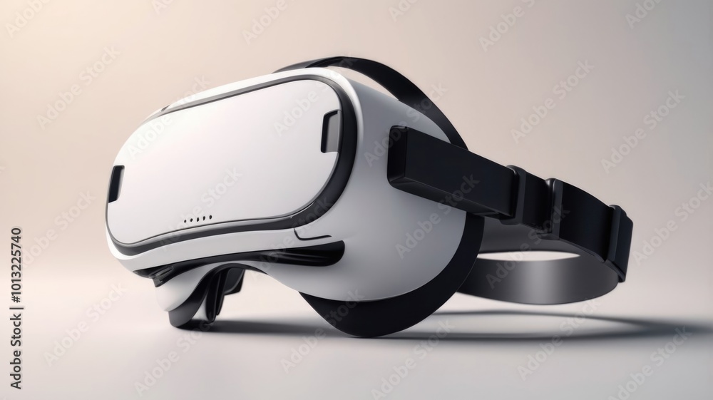 Close-Up of Sleek Modern Virtual Reality Goggles in a Soft Blurred Background Close-Up of Sleek Modern Virtual Reality Goggles in a Soft Blurred Background