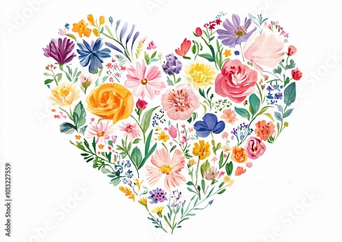 heart made of flowers