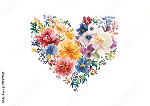 heart made of flowers