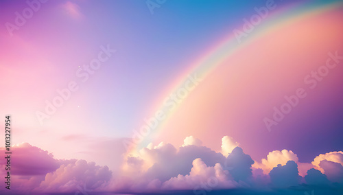 colorful pastel rainbow sky creating soft whimsical background