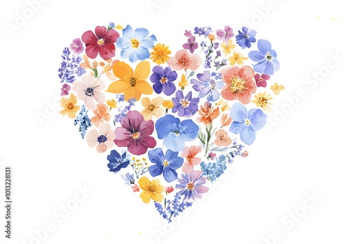 heart made of flowers
