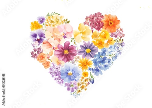 heart made of flowers