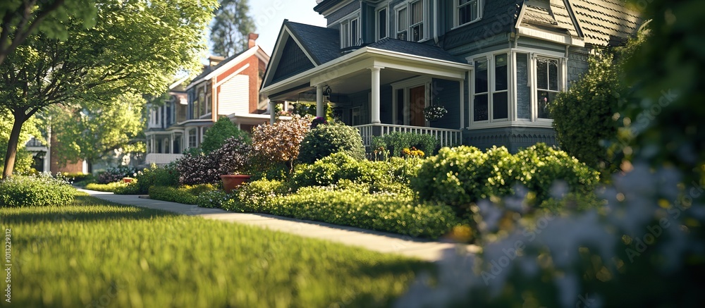 Suburban Home with Lush Landscaping Suburban Home with Lush Landscaping