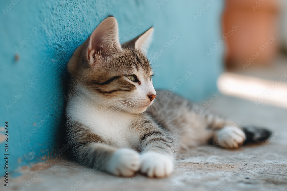 Fototapeta premium Adorable and Cute Kitten Background