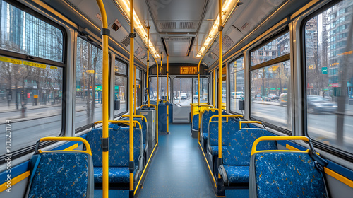 Paris tram interior. Paris is the capital and most populous city of France.