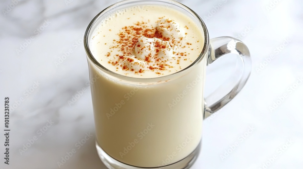 Creamy Beverage with Whipped Topping and Spices Creamy Beverage with Whipped Topping and Spices