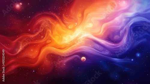 Celestial Dance in Vibrant Abstract Colors