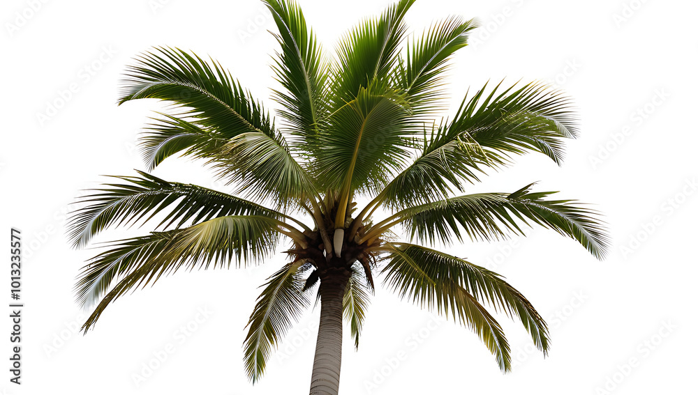 Obraz premium isolated palm tree white background adding tropical feel