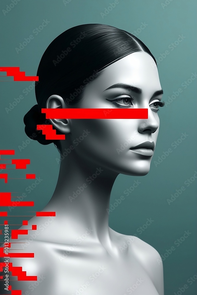 Minimalist Digital Glitch illustration of Woman
Minimalist Digital Glitch illustration of Woman