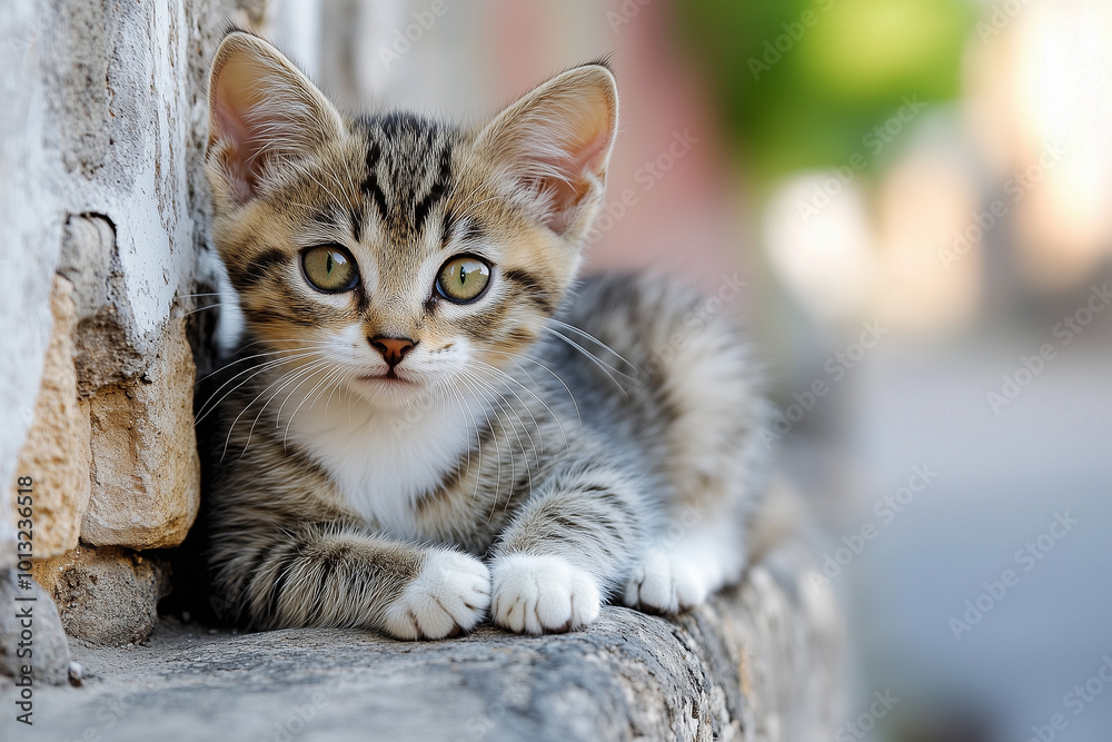 Fototapeta premium Adorable and Cute Kitten Background