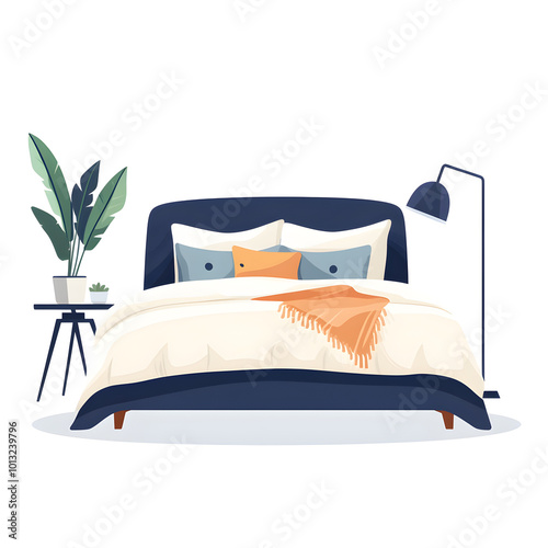 Flat design illustrations Bed,