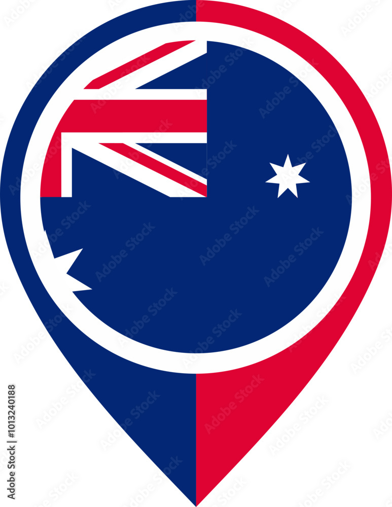 Map Icon Inside AUSTRALIA Flag Map Icon Inside AUSTRALIA Flag