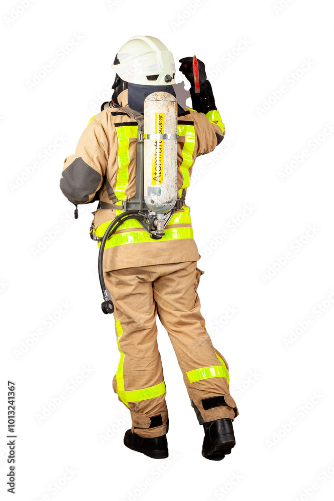 Feuerwehrmann Rückansicht Feuerwehrmann Rückansicht