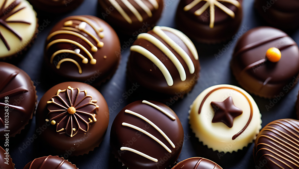top view assorted chocolate candies creating delicious festive treat top view assorted chocolate candies creating delicious festive treat
