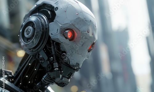 Futuristic robot companion, 4K hyperrealistic photo