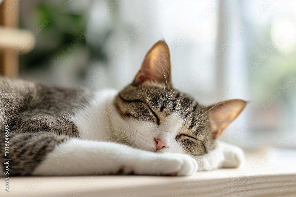 Sleeping Cat Close-Up Background Sleeping Cat Close-Up Background