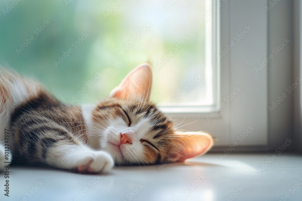 Sleeping Cat Close-Up Background Sleeping Cat Close-Up Background